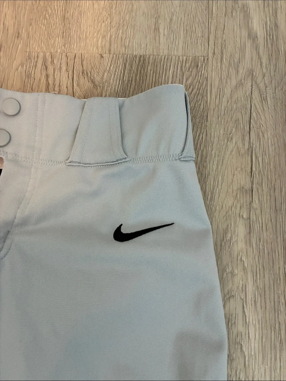 Nike Kids Light Gray Baseball Pants with Black Swoosh Knickers Medium